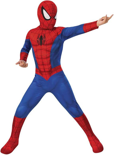 Rubies Disfraz Spider-man Classic para niños y niñas, Jumpsuit liso con cubrebotas y máscara, Licencia Oficial Marvel, para fiestas, regalos, cumpleaños, Carnaval